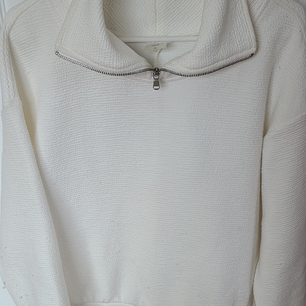 Calia White Zip-Up Hoodie